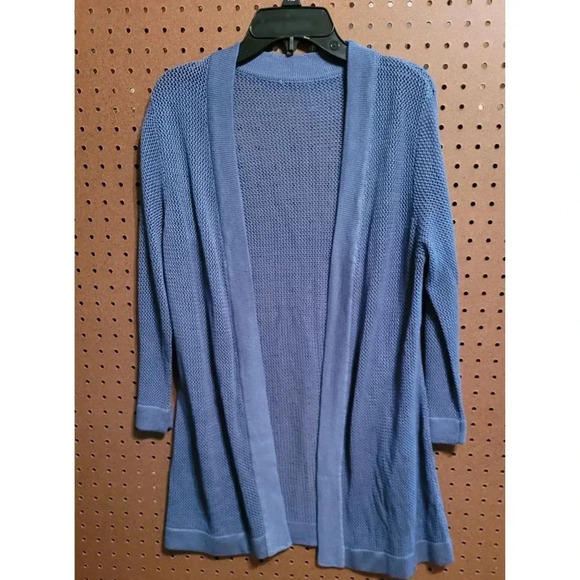 Chico's Blue Shell with Mesh Cardigan Chico's Women's Size 0. - Picture 4 of 6